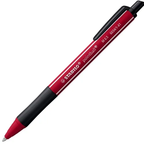 Druck-Kugelschreiber pointball NatureCOLORS Wildflower Edition 4er Set, burgunderrot, preußischblau, grauviolett, rouge*STABILO Discount