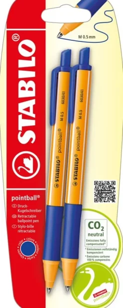 Stabilo Kugelschreiber*Druck-Kugelschreiber pointball blau 2er Set