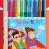 Stabilo Buntstifte-Filzstifte und Fineliner Trio 2in1 10er Set