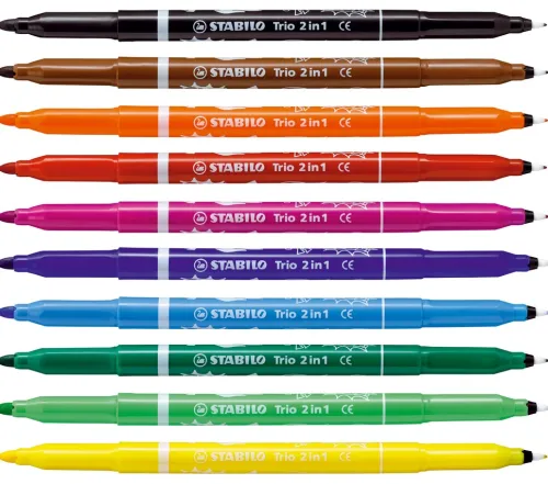 Stabilo Buntstifte-Filzstifte und Fineliner Trio 2in1 10er Set