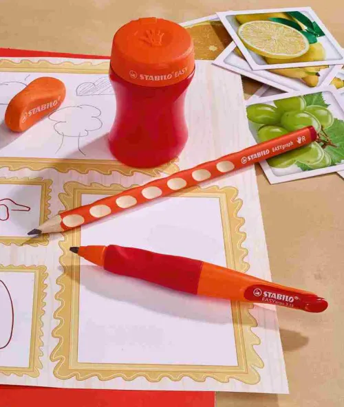 STABILO Küche & Esszimmer-Spitzer Dosen-Spitzer für Rechtshänder EASYsharpener, 3 in 1, orange