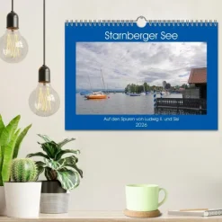 Calvendo Wandkalender*Starnberger See - Auf den Spuren von Ludwig II. und Sisi (Wandkalender 2026 DIN A4 quer), Monatskalender