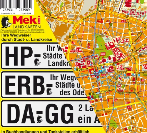 MeKi Landkarten GmbH Karten & Atlanten-Städteatlas Landkreis Bergstraße 1:13.000