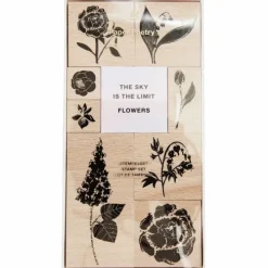 Rico Design GmbH & Co.KG Stempel & -Kissen-Stempelset Blumen FSC 100%, 9 Stempel