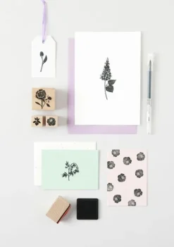 Rico Design GmbH & Co.KG Stempel & -Kissen-Stempelset Blumen FSC 100%, 9 Stempel