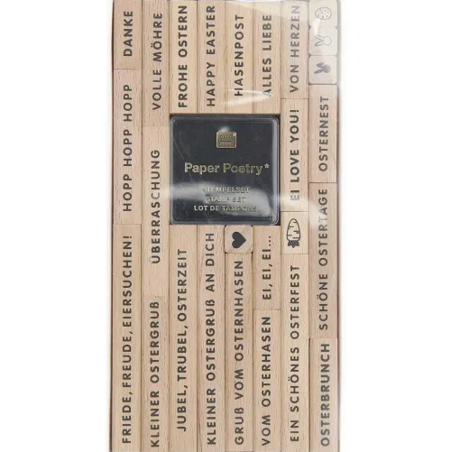 Rico Design GmbH & Co.KG Stempel & -Kissen-Stempelset Frohe Ostern FSC 100%, 26 Stempel