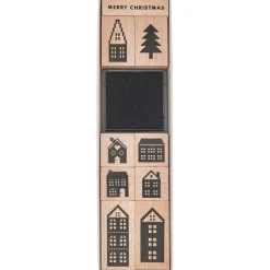 Rico Design GmbH & Co.KG Stempel & -Kissen*Stempelset Häuser FSC 100% 9 Stk