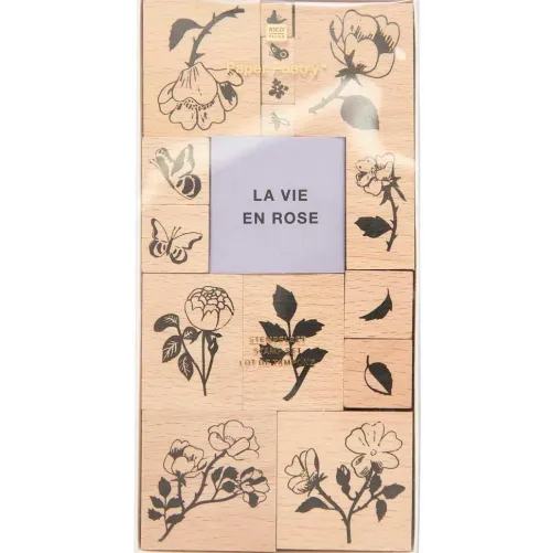 Rico Design GmbH & Co.KG Stempel & -Kissen-Stempelset La Vie en Rose, Roses