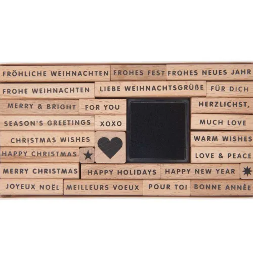 RICO-Design tap Stempel & -Kissen-Stempelset Merry Christmas FSC 100%