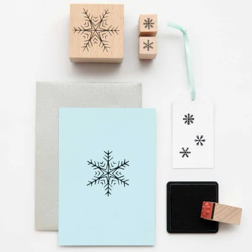 Rico Design GmbH & Co.KG Stempel & -Kissen-Stempelset Schneeflocken FSC 100% 12 Stk