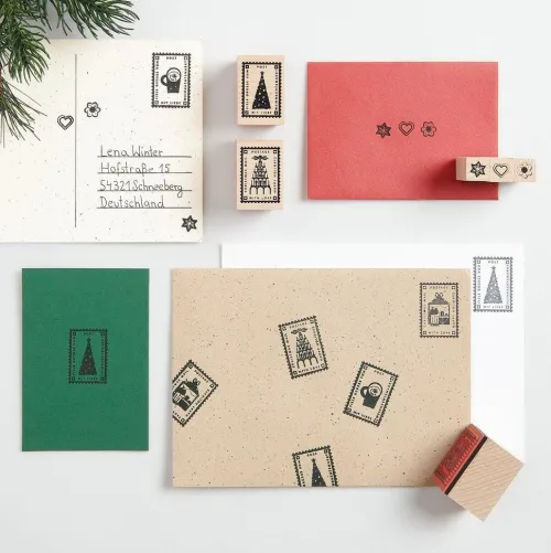 Rico Design GmbH & Co.KG Stempel & -Kissen-Stempelset Weihnachtspost FSC 100%