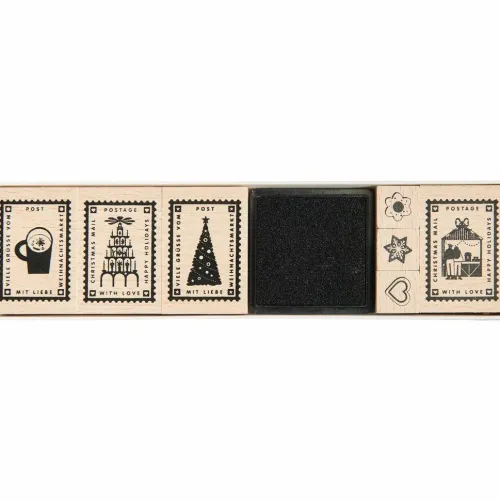 Rico Design GmbH & Co.KG Stempel & -Kissen-Stempelset Weihnachtspost FSC 100%