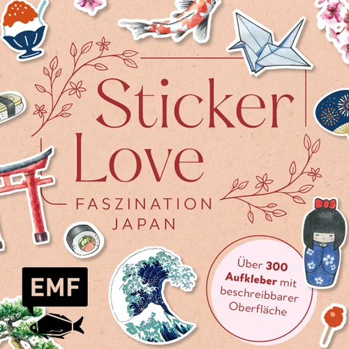 Edition Michael Fischer Postkarten*Sticker Love: Faszination Japan - Über 300 Etiketten und Aufkleber mit beschreibbarer Oberfläche