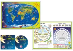 Kinderweltkarte / Das Jahr - Tag und Nacht, m. 1 Audio-CD*Stiefel New