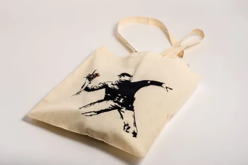 Stofftasche Banksy - Blumenwerfer*Anaconda Verlag Clearance