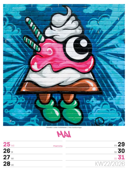 Ackermann Kunstverlag Wochenkalender-Street Art Wochenplaner Kalender 2026