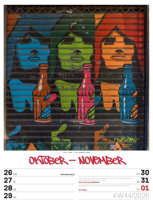Ackermann Kunstverlag Wochenkalender-Street Art Wochenplaner Kalender 2026