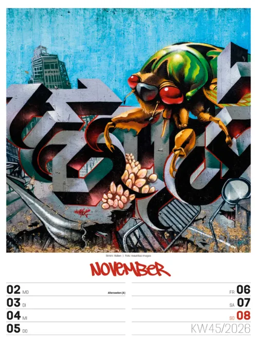 Ackermann Kunstverlag Wochenkalender-Street Art Wochenplaner Kalender 2026