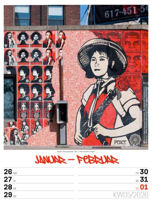 Ackermann Kunstverlag Wochenkalender-Street Art Wochenplaner Kalender 2026