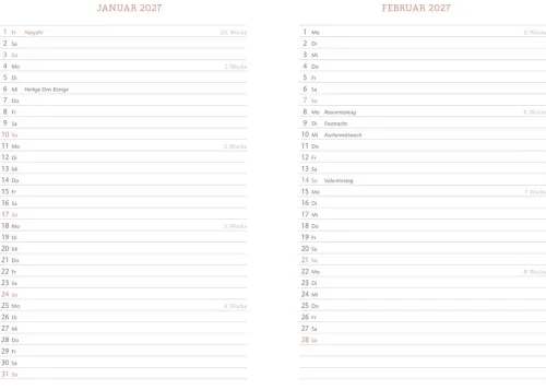 Heye Terminkalender*Tages-Kalenderbuch A6, schwarz 2026