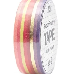 RICO-Design tap Klebstoff & Klebebänder-Tape, Bullet Diary, Streifen Rot/Gold