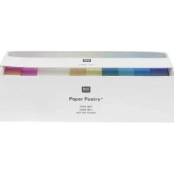 Rico Design GmbH & Co.KG Klebstoff & Klebebänder-Tape Set Mirror Rainbow, 10 Stk., 1,5 cm x 5 m