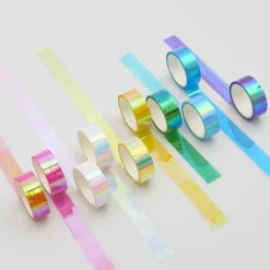 Rico Design GmbH & Co.KG Klebstoff & Klebebänder-Tape Set Mirror Rainbow, 10 Stk., 1,5 cm x 5 m