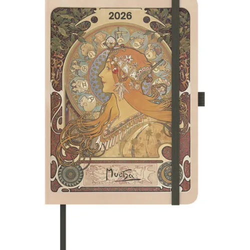 teNeues - ArtDiary Alfons Mucha 2026 - Buchkalender 16x22 cm | Wochenkalender mit Jugendstil-Motiven für Mucha-Fans & Kunstliebhaber*teNeues Calendars & Stationery GmbH & Co. KG Sale