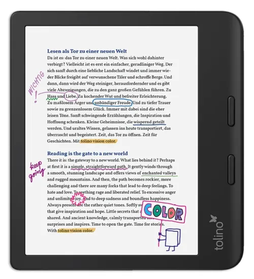 LONGSHINE TECHNOLOGIE GMBH. Ereader-tolino vision color - Schwarz