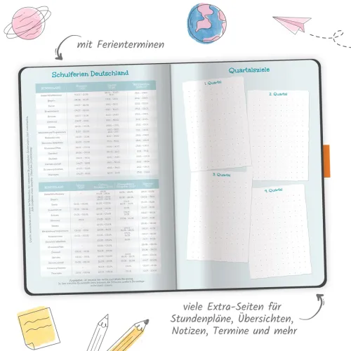 Trötsch Verlag GmbH Terminkalender-TRÖTSCH - Schülerkalender Specials mit Gummiband und Stifthalter Uni Black 26/27