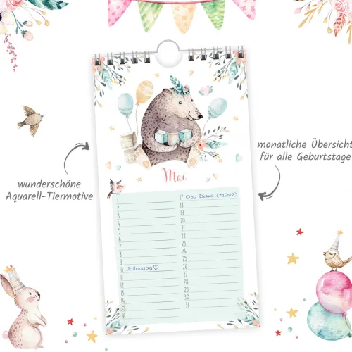 Trötsch Verlag GmbH Wandkalender|Immerwährender Kalender*Trötsch Geburtstagskalender Waldfreunde