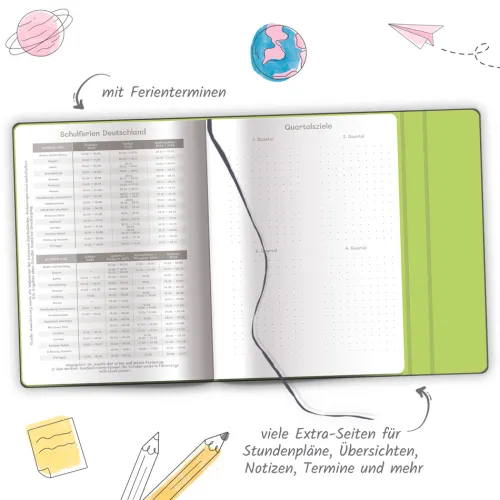 Schülerkalender mit Klappe Black 23/24*Trötsch Outlet