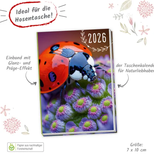 Trötsch Verlag GmbH Terminkalender*Trötsch Taschenkalender A7 Marienkäfer 2026