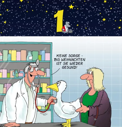 Uli Stein Adventskalender mit 24 Weihnachtskarten*Lappan Verlag New