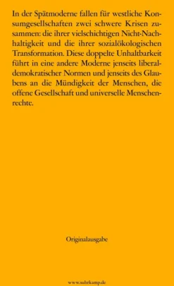Suhrkamp Verlag Nachhaltigkeit*Unhaltbarkeit
