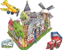 Unser Dorf basteln Bastelbogen Ausschneidebogen für Kinder 7+*Atelier Color Discount