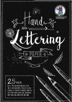 URSUS Basispapiere / Zeichen & Künstlerbedarf Handlettering-Block/Tonkarton 200 g/m², DIN A4, 25 Blatt, Farbe Schwarz*Ludwig Bähr Hot