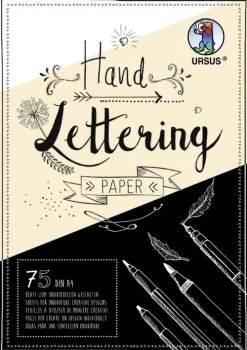 Ludwig Bähr Kalligraphie & Handlettering*URSUS Basispapiere / Zeichen & Künstlerbedarf Handlettering-Block/Tonkarton 200 und 210 g/m², DIN A4, 75 Blatt sortiert in 3 Farben