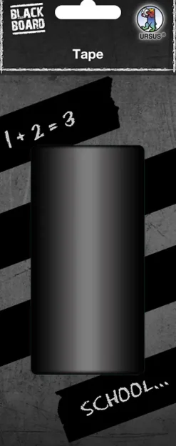 Ludwig Bähr Klebstoff & Klebebänder-URSUS Blackboard Tafelfolie-Klebeband, 1 Rolle 5 m x 100 mm, matt schwarz