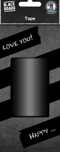 Ludwig Bähr Klebstoff & Klebebänder-URSUS Blackboard Tafelfolie-Klebeband, 1 Rolle 5 m x 75 mm, matt schwarz