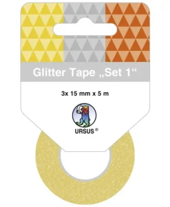 Ludwig Bähr Klebstoff & Klebebänder*URSUS Dekorationsartikel Glitter Tape 3er-Set, Gold, Silber und Kupfer