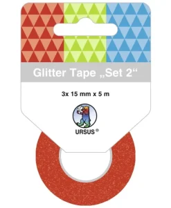 URSUS Dekorationsartikel Glitter Tape 3er-Set, Hellrot, Hellgrün und Türkis*Ludwig Bähr Sale