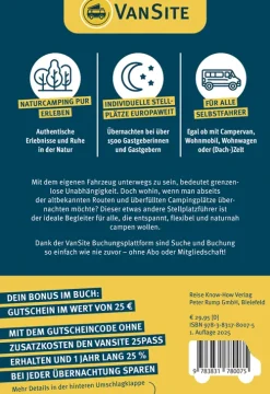 VanSite Stellplatzführer 2025*Reise Know-How Verlag Peter Rump Sale