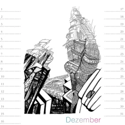 Stadler Kalender Immerwährender Kalender-Virtuelle Architektur - zum Ausmalen. Immerwährender Geburtstags- und Tischkalender