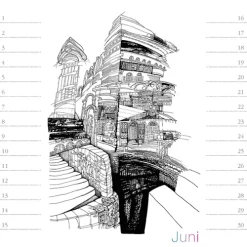 Stadler Kalender Immerwährender Kalender-Virtuelle Architektur - zum Ausmalen. Immerwährender Geburtstags- und Tischkalender