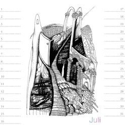 Stadler Kalender Immerwährender Kalender-Virtuelle Architektur - zum Ausmalen. Immerwährender Geburtstags- und Tischkalender