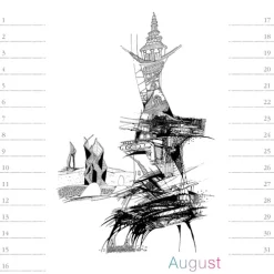 Stadler Kalender Immerwährender Kalender-Virtuelle Architektur - zum Ausmalen. Immerwährender Geburtstags- und Tischkalender