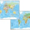 Stiefel Eurocart GmbH Schreibtischunterlagen*Weltkarte mit Ausschnitt Zentraleuropa / Weltkarte physisch. Duo-Schreibunterlage
