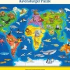 Weltkarte mit Tieren. Rahmenpuzzle 30 Teile*Ravensburger Spieleverlag Online