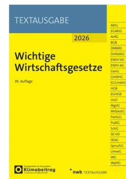 Wichtige Wirtschaftsgesetze*NWB Verlag New